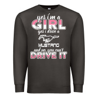 Smoke mustang i m a girl who drives a mustang Premium Sweatshirt - artisFamous