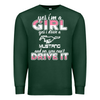 Sports Green mustang i m a girl who drives a mustang Premium Sweatshirt - artisFamous