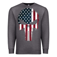 Charcoal Heather the punisher american flag Premium Sweatshirt - artisFamous