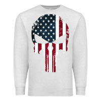 Oatmeal Heather the punisher american flag Premium Sweatshirt - artisFamous
