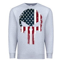 Heather Grey the punisher american flag Premium Sweatshirt - artisFamous