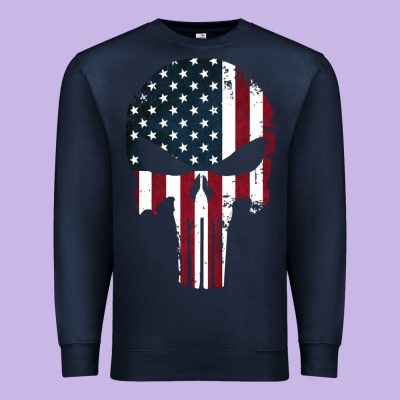 The Punisher American Flag Premium Sweatshirt Designed By Artisfamous