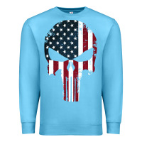 Ocean Blue the punisher american flag Premium Sweatshirt - artisFamous