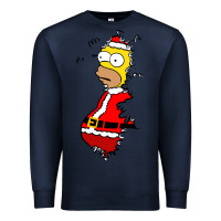 Navy Homer Claus Christmas Premium Sweatshirt - artisFamous