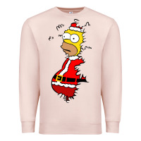 Pale Pink Homer Claus Christmas Premium Sweatshirt - artisFamous