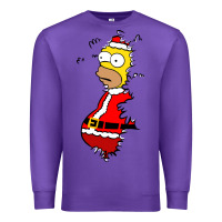 Purple Homer Claus Christmas Premium Sweatshirt - artisFamous
