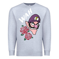 Heather Grey waluigi voice ( wah ) Premium Sweatshirt - artisFamous