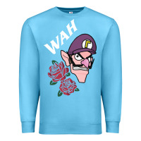 Ocean Blue waluigi voice ( wah ) Premium Sweatshirt - artisFamous