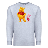 Heather Grey Winnie the Pooh Piglet Premium Sweatshirt - artisFamous