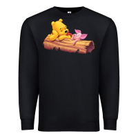 Black Winnie the Pooh Piglet Premium Sweatshirt - artisFamous
