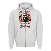 Dove Grey christmas life is better with a french bulldog Zipper Hoodie - JahusDesignShop