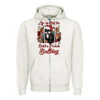 Oatmeal Heather christmas life is better with a french bulldog Zipper Hoodie - JahusDesignShop
