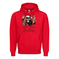 Red christmas life is better with a french bulldog Zipper Hoodie - JahusDesignShop
