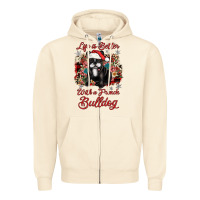 Sandshell christmas life is better with a french bulldog Zipper Hoodie - JahusDesignShop
