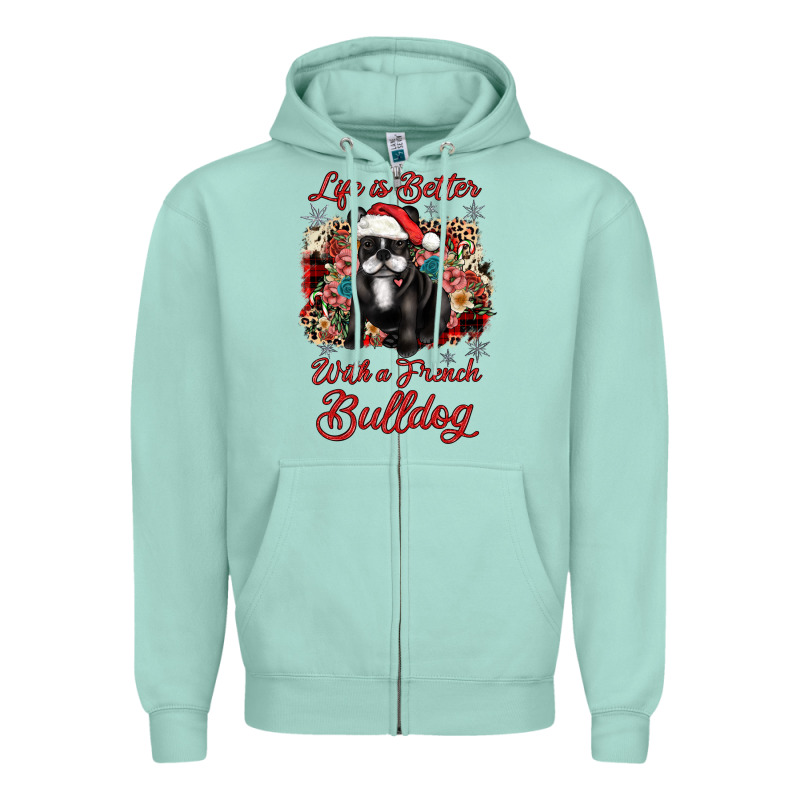 Christmas Life Is Better With A French Bulldog Zipper Hoodie by JahusDesignShop | Teevron