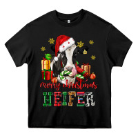 Black merry christmas heifer cow Heavy Core Tee - CowGirlArtShop