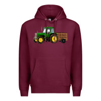 Burgundy farm tractor Premium Hoodie - RanaPortraitStore
