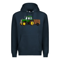Navy farm tractor Premium Hoodie - RanaPortraitStore