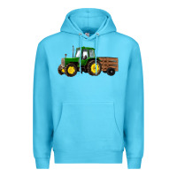 Ocean Blue farm tractor Premium Hoodie - RanaPortraitStore