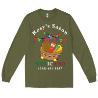 Army Green logo for rosys saon mexicano Long Sleeve Tee - CowhideDigitalArt