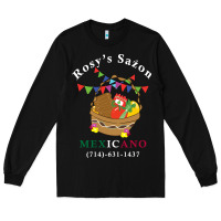 Black logo for rosys saon mexicano Long Sleeve Tee - CowhideDigitalArt
