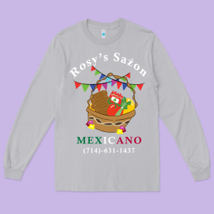 Logo For Rosys Saon Mexicano Long Sleeve Tee Designed By Cowhidedigitalart
