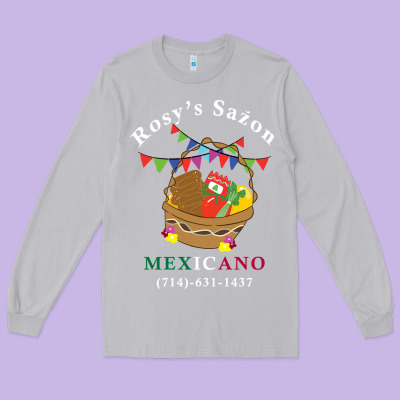 Logo For Rosys Saon Mexicano Long Sleeve Tee Designed By Cowhidedigitalart