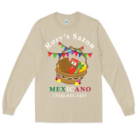 Mushroom logo for rosys saon mexicano Long Sleeve Tee - CowhideDigitalArt
