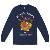 Navy logo for rosys saon mexicano Long Sleeve Tee - CowhideDigitalArt