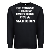 Black i know everything i'm a magician Premium Sweatshirt - artisFamous