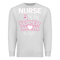 Dove Grey nurse by day super mom by night Premium Sweatshirt - artisFamous