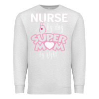 Oatmeal Heather nurse by day super mom by night Premium Sweatshirt - artisFamous