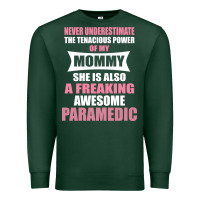 Sports Green never underestimate mommy paramedic Premium Sweatshirt - artisFamous
