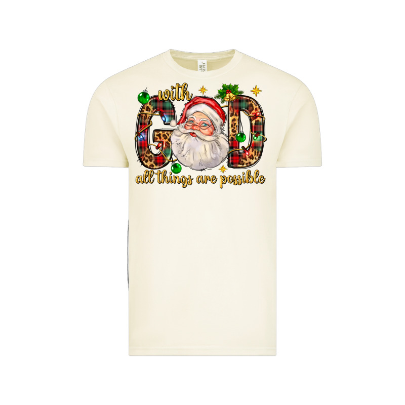 With God All Things Are Possible With Santa Claus Bbs Vintage Tee by BundleAndBundleShop | Teevron