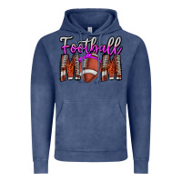 Vintage Denim Football Mom Vintage Hoodie - CowhideDigitalArt