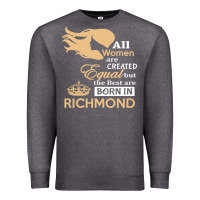 Charcoal Heather women are born in richmond Premium Sweatshirt - artisFamous
