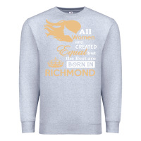 Heather Grey women are born in richmond Premium Sweatshirt - artisFamous