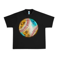 Black baseball with sunflower round earrings Urban Heavy Tee - BundleAndBundleShop