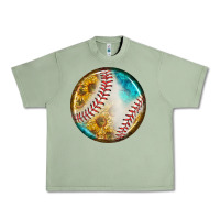 Oil Green baseball with sunflower round earrings Urban Heavy Tee - BundleAndBundleShop