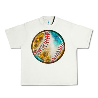 Pistachio baseball with sunflower round earrings Urban Heavy Tee - BundleAndBundleShop