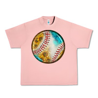 Salmon baseball with sunflower round earrings Urban Heavy Tee - BundleAndBundleShop