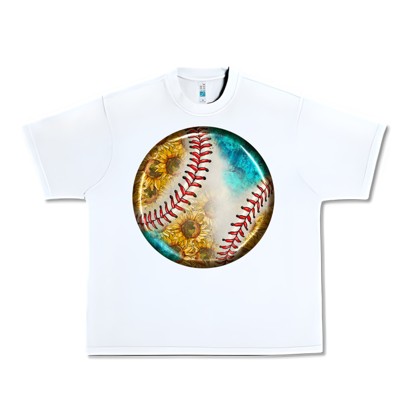 Baseball With Sunflower Round Earrings Urban Heavy Tee by BundleAndBundleShop | Teevron