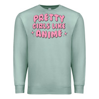 Seafoam Pretty Girls Like Anime Premium Sweatshirt - artisFamous