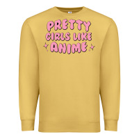 Antique Gold Pretty Girls Like Anime Premium Sweatshirt - artisFamous