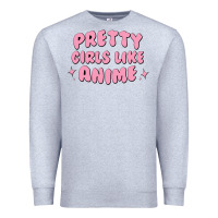 Heather Grey Pretty Girls Like Anime Premium Sweatshirt - artisFamous