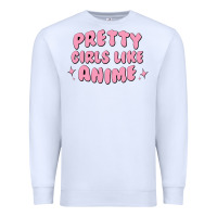 White Pretty Girls Like Anime Premium Sweatshirt - artisFamous