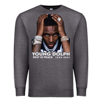 Charcoal Heather Rest in Peace Young Dolph Premium Sweatshirt - artisFamous