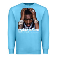 Ocean Blue Rest in Peace Young Dolph Premium Sweatshirt - artisFamous