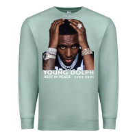 Seafoam Rest in Peace Young Dolph Premium Sweatshirt - artisFamous