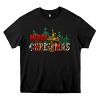 Black merry christmas  cross Heavy Core Tee - CowGirlArtShop